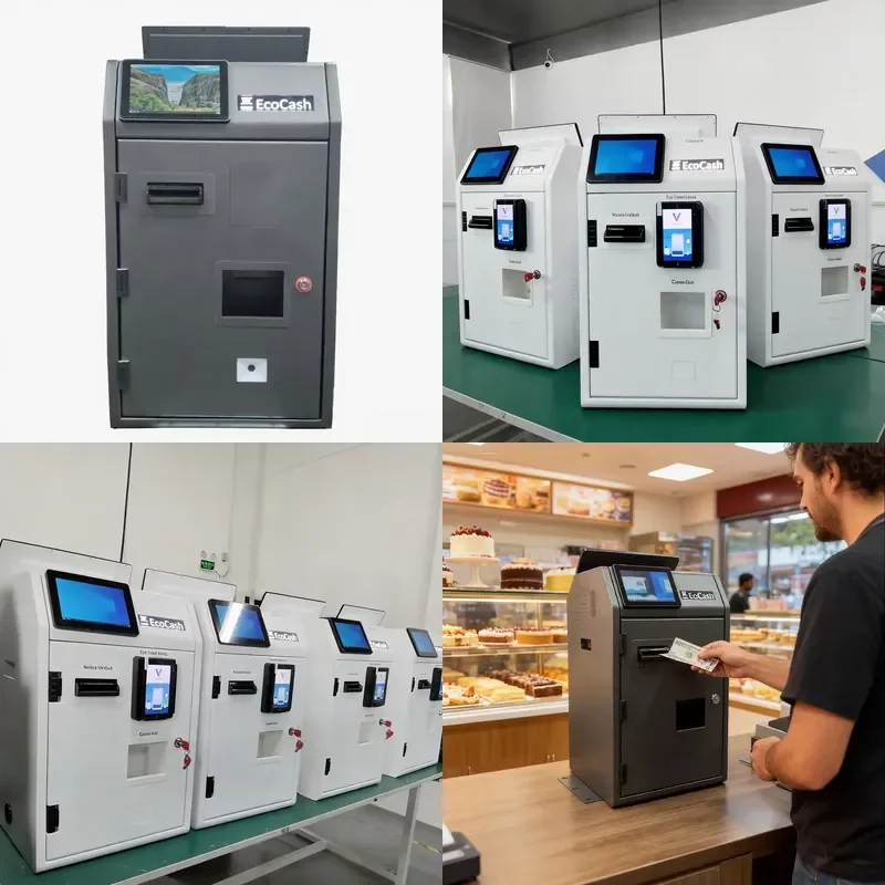 for 24/7 Bulk Cash Handling Deposit Withdrawal Kiosk Machine for Retail Convenience Chain Store Supermarket Application