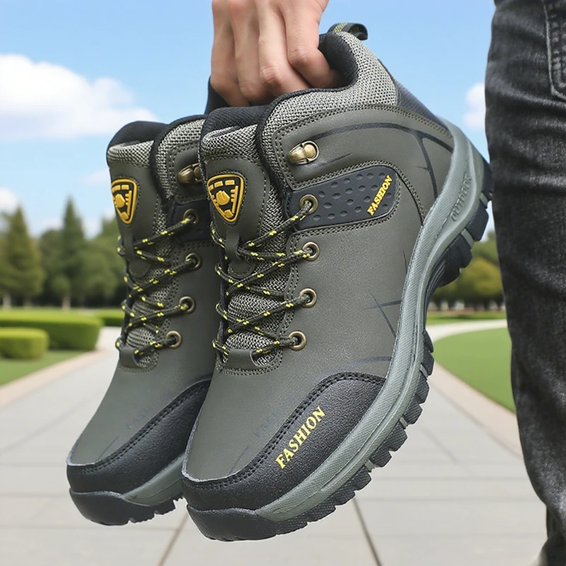 

Спортивная новая мужская уличная походная обувь, модные нескользящие треккинговые кроссовки, удобная дышащая прогулочная обувь, Лидер продаж