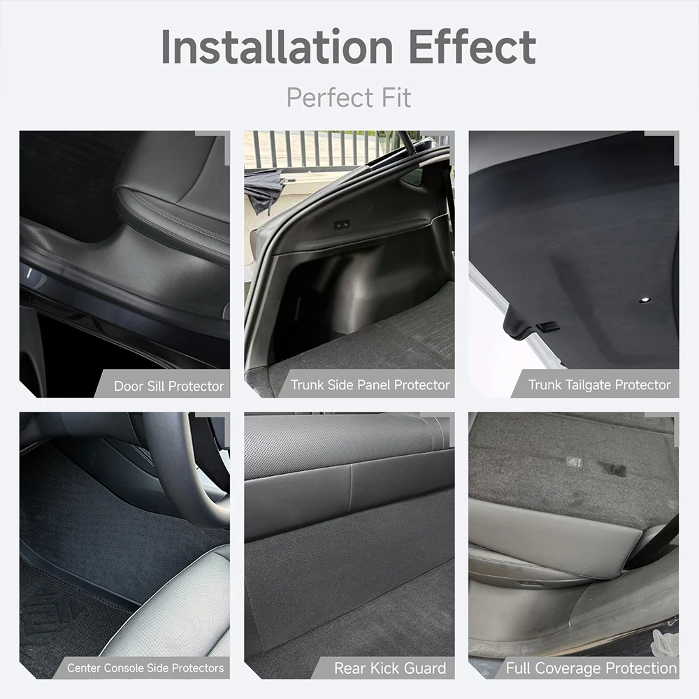 Für Tesla Model Y Juniper Zubehör TPE Türschwellenschutz Kofferraum-Heckklappe Seitenwand Schutzfolien für die Mittelkonsole – Detail 30
