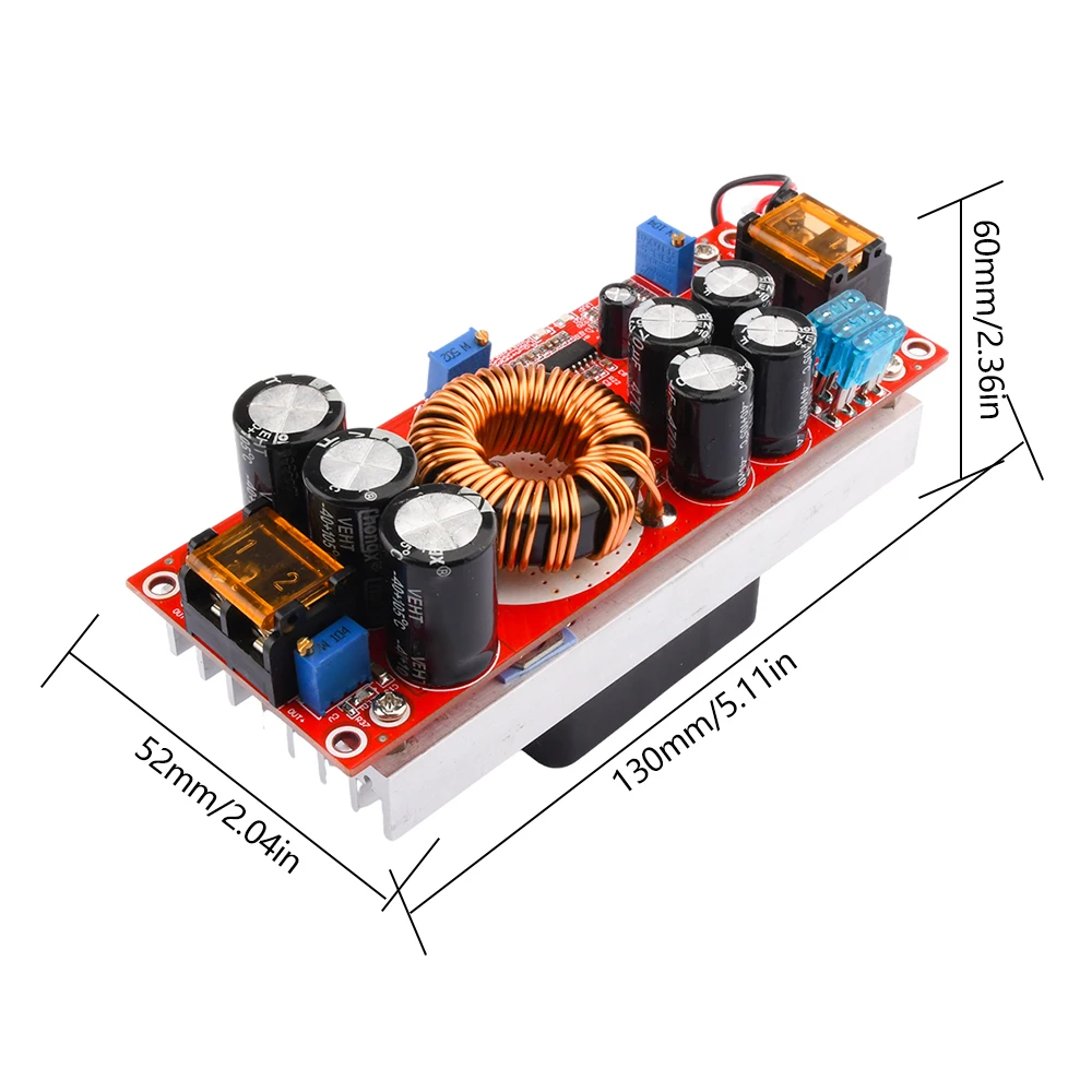 1200/1500/1800W DC-DC Boost Converters, 20A/30A/40A Adjustable Boost Power Supply Modules, Suitable for Battery Charging Etc.