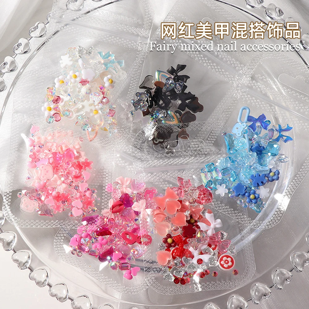 50 pz colorato misto resina Kawaii Nail Art strass 3D Charms Exqusite acrilico gioielli decorazioni per unghie accessori per unghie fai da te