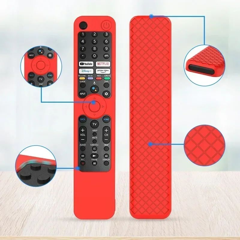 Silicone Remote Control Cover Protector Anti-Slip Anti Lost Drop-Proof Shell with Lanyard for Sony RMF TX600C/P/U/E MG3-TX520U