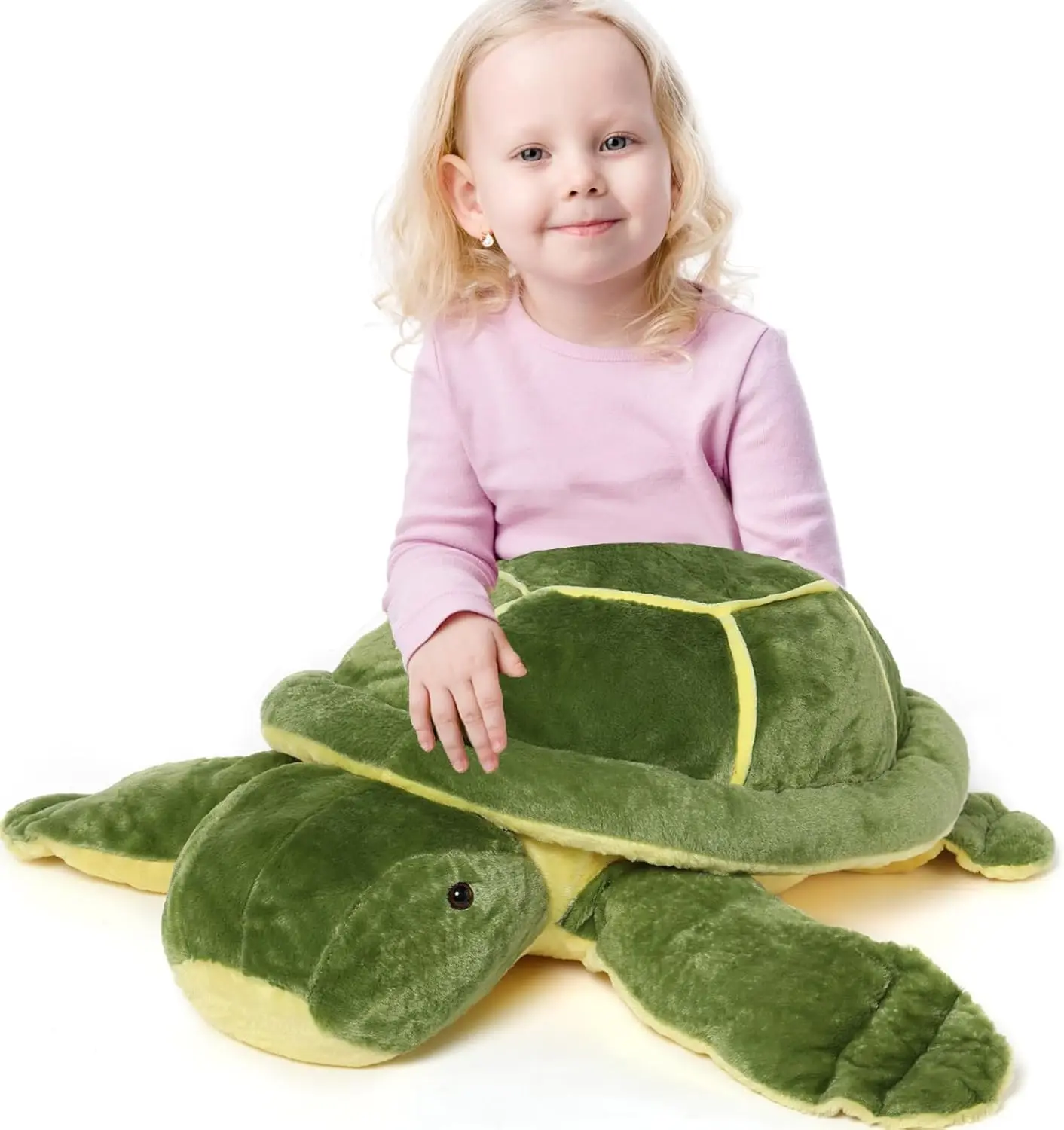 MorisMos Giant Turtle Stuffed Animal 25 inch, Large Stuffed Sea Turtle Plush Toy, Big Stuffed Turtle Pillow for Kids,  Green