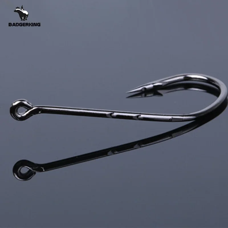 50pcs double bait holder barb fishing hook sharp carbon steel fishhooks for beach fishing live bait fishing