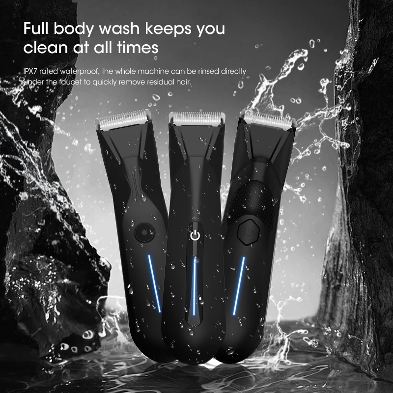 

Электрическая машинка для стрижки волос на теле RESUXI, водостойкий триммер для волос на все тело, бритва для бритья, мужской триммер для волос в паху на лобке для ног