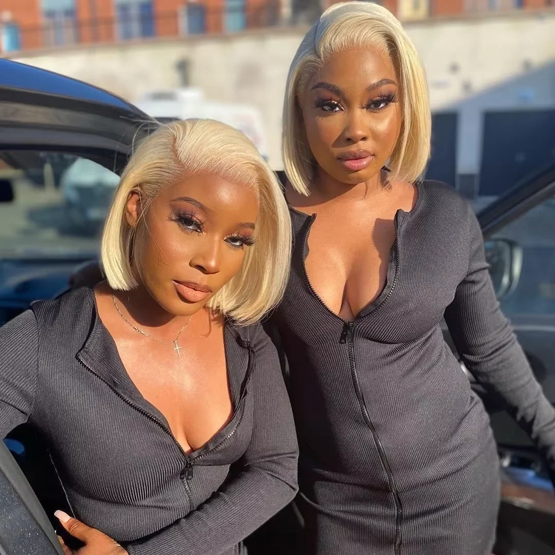 

Straight 613 Honey Blonde Color Brazilian 13x6 200Density Lace Front BOB Wigs Pre Plucked Lace Front Lace Human Hair Wig