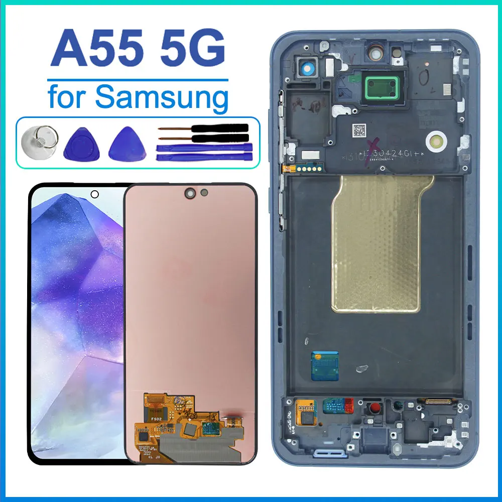 100% Tested LCD for Samsung Galaxy A55 5G LCD Display Touch Screen Digitizer Assembly for Samsung A55 5G A556 Phone LCD Screen