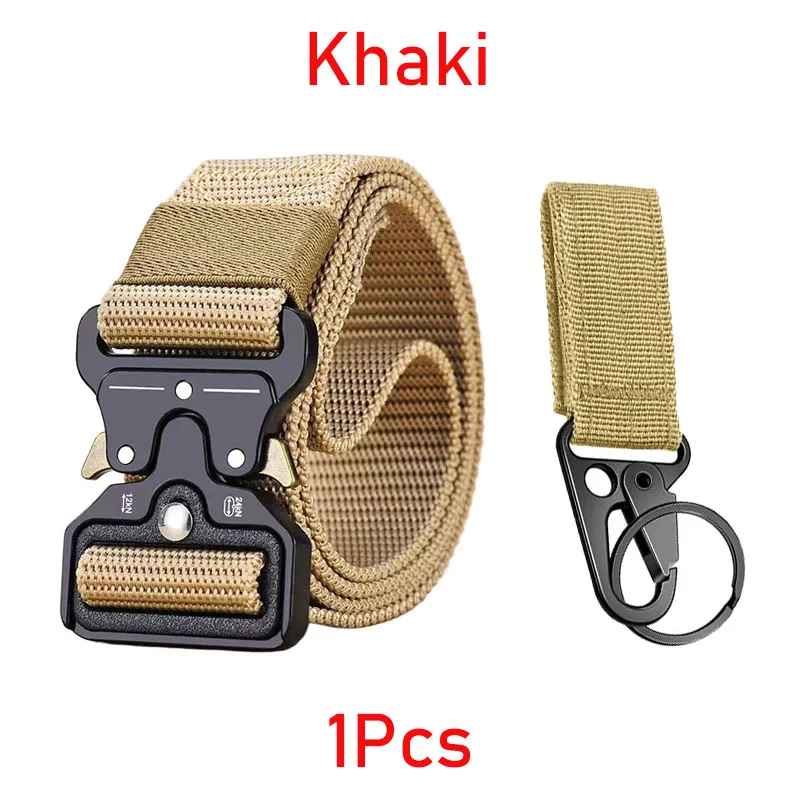 Vielseitiger taktischer Gürtel für Herren, Outdoor-Jagd-Taktikgürtel, Red Ear Training, 1100D Nylon, geflochtener Freizeitgürtel mit Canvas-Schnalle für Herren