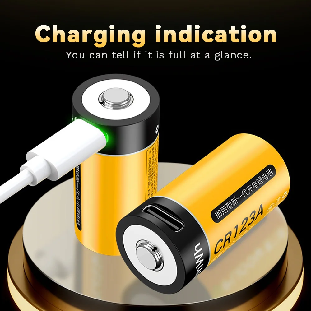 Victpower CR123A lithium battery Type-C USB rechargeable battery 3.7V 700mAh 16340 battery For smoke alarm water meter