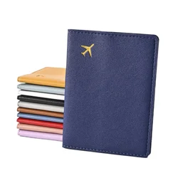 PU Leather Airplane Print Passport Holder Women Men Passport Cover Flight Ticket Clip Multifunctional Passport Wallet Id Holder