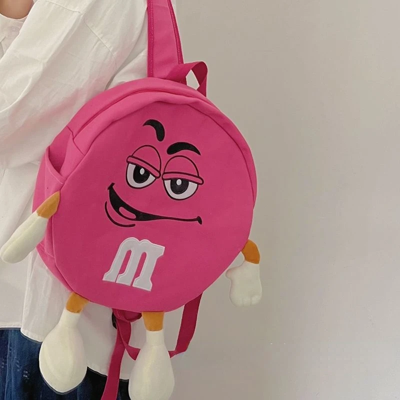 Kawaii – sac à dos en toile pour femmes, joli sac à bandoulière en forme de haricot, couleur bonbon, pour filles et étudiants