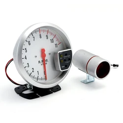 5 Inch Tachometer 11000 RPM Racing Car Gauge with LED Display for 1-8 Cylinder Engine 12V Vehicles High-Performance Tacho Meter