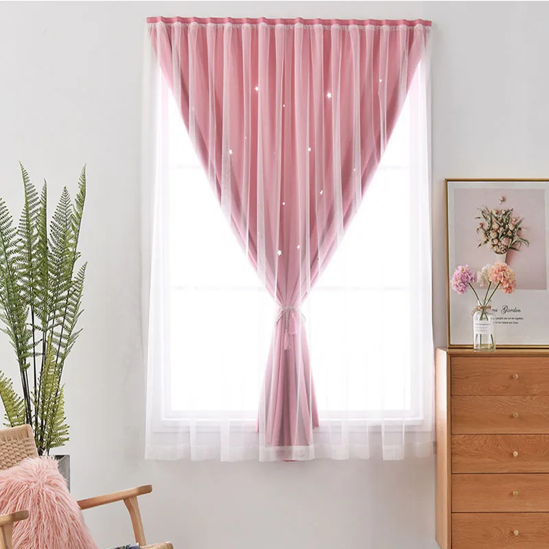 Punch Free Curtains Blackout Window Home Decor Bedroom Living Room Decoration Shading Blind Drape Accessory