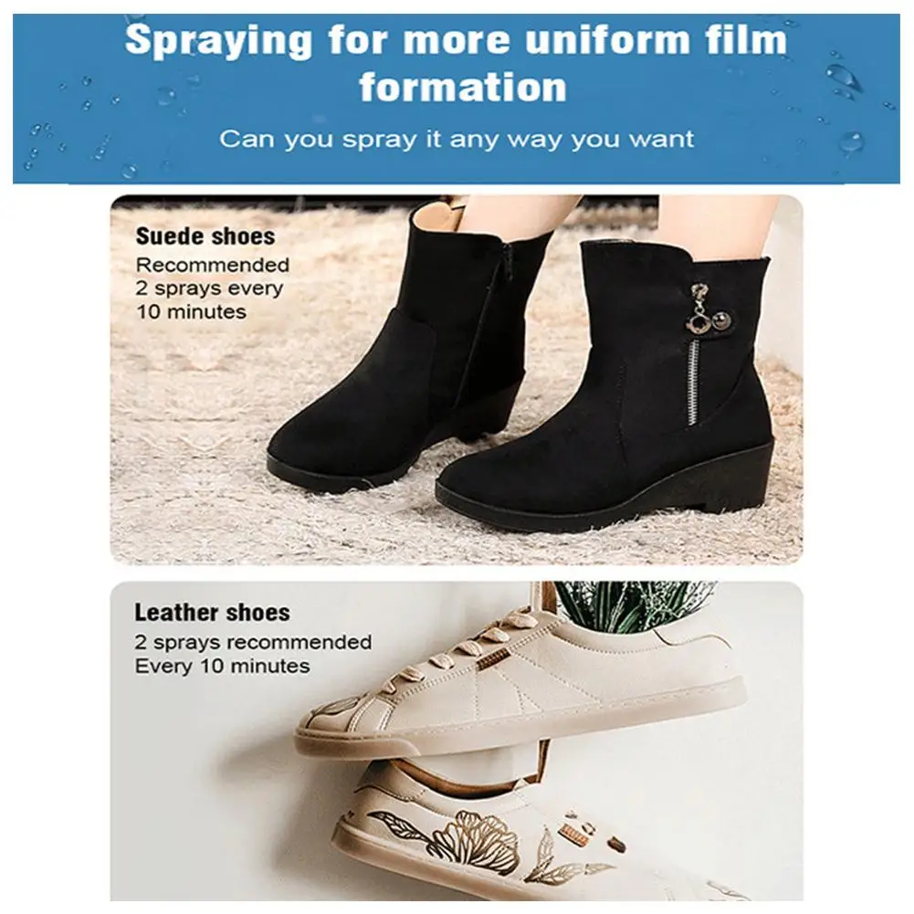 Nano Rain and Stain Spray Hightech Nano Protector Spray Suede Stain Protector Leather Waterproofing Shoe Waterproof Spray S O2P7