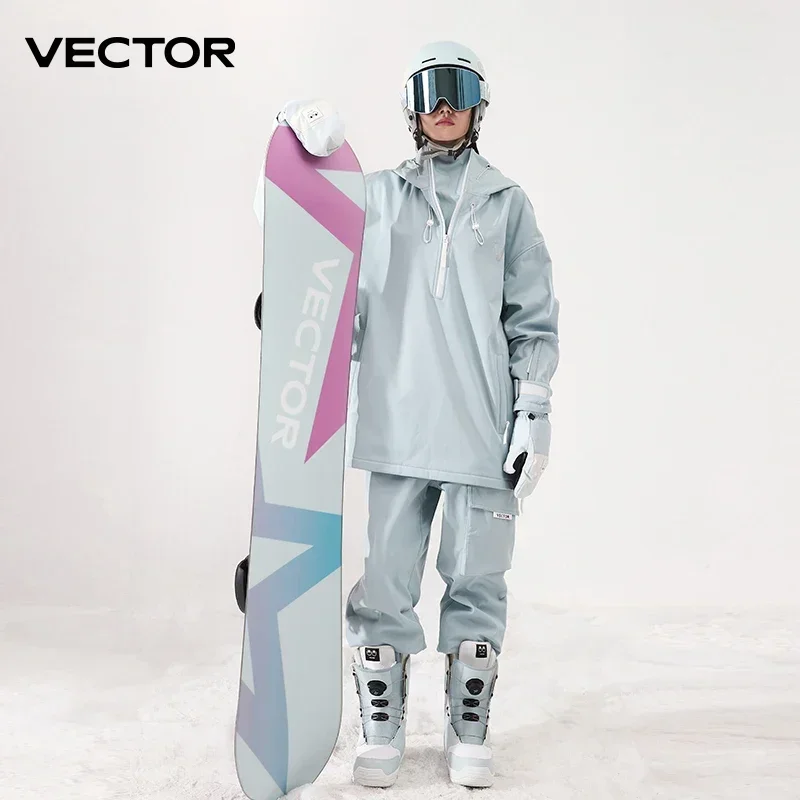 Mannen Vrouwen Effen Kleur Ski-jas Skibroek Warm Winddicht Winter Overalls Hoodie Waterdichte buitensportkleding Snowboard