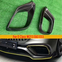 For Mercedes Benz E Class W213 E63 E63S Carbon Fiber Fog lamp frame grill Front Bumper Air Vent Cover Tuyere Car Accessorie