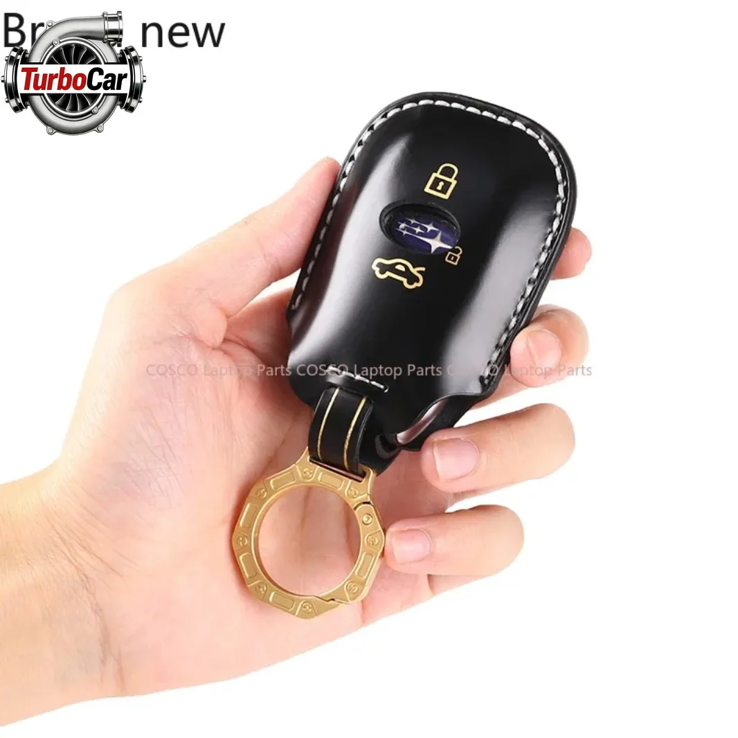 

For Subaru Car Key Case Genuine Leather Handmade Key Shell For Forester Levorg BRZ Outback Anti-lost Durable Car Key Bag