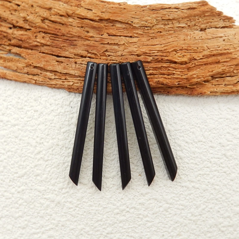 

Natural Obsidian Earring Beads Pendant Beads Set, Supplies For Jewelry Making , 50x4mm