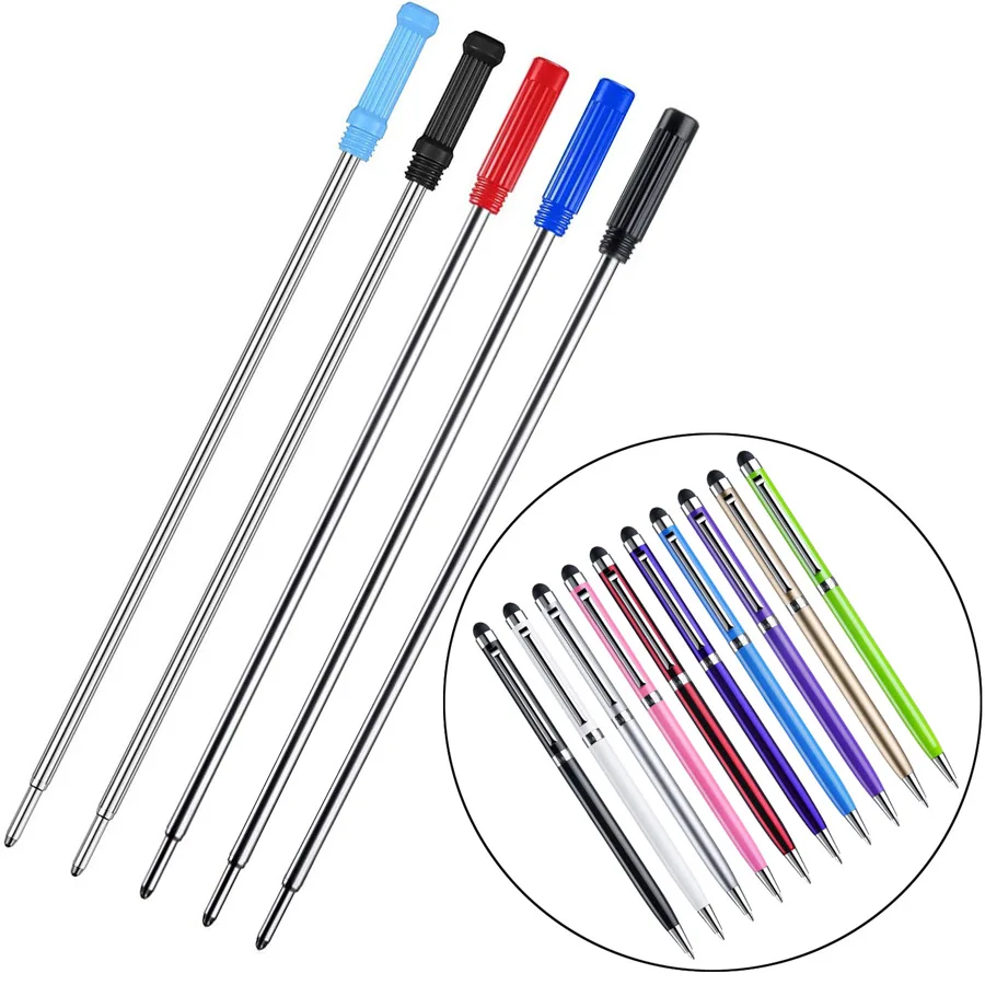 

50Pcs Rotating Metal Special Ballpoint Pen Refill Rod Cartridge Core Ink Recharge Red Black Blue Color 11.6cm PH2008