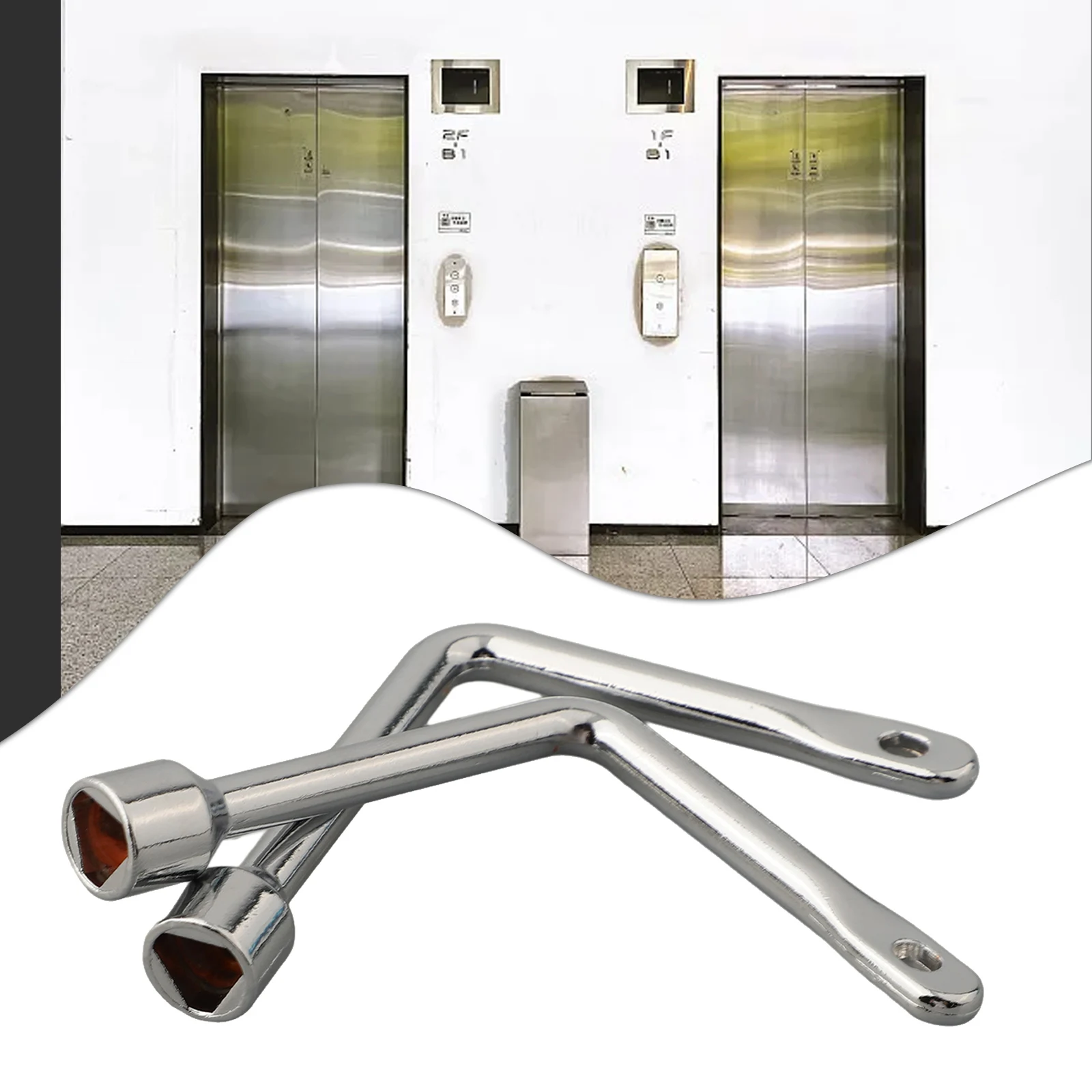 Chiavi per porte dell'ascensore Chiave triangolare Chiavi per porte dell'ascensore Chiave triangolare per ascensore in lega di zinco Forniture per la casa Pratico Nuovo