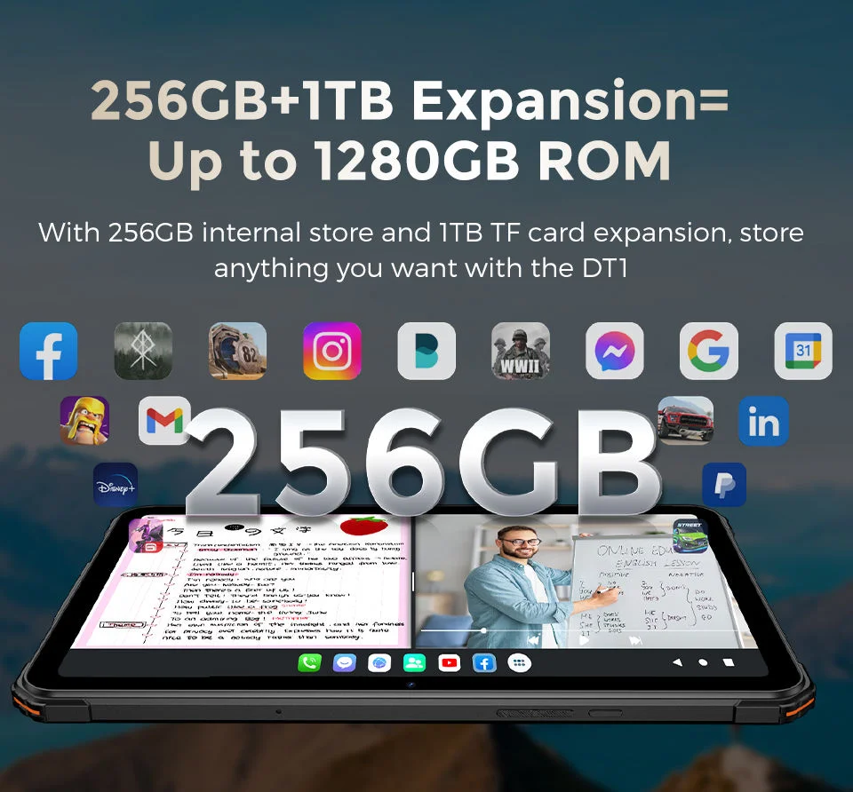 2026  DT1 10.4-inch Android Tablet PC 2K Display 11000mAh Battery 8GB RAM+256GB Storage 16+48MP Camera GSM New MTK Capac