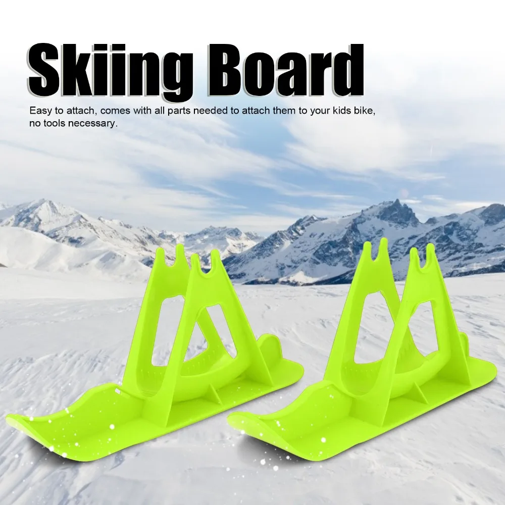 

2pcs Adjustable Green Balanced Car Skis Orange Easy Snowboard Sledge Balance Bike Snow Ski Set Winter Fun