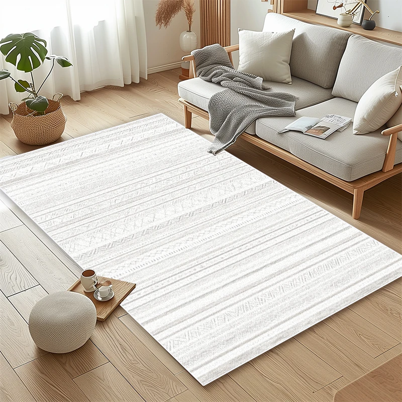 

Morocco Minimalism Carpet Living Room Home Decoration White Washable Non-slip Large Area Rug Bedroom Bedside Lint-free Floor Mat