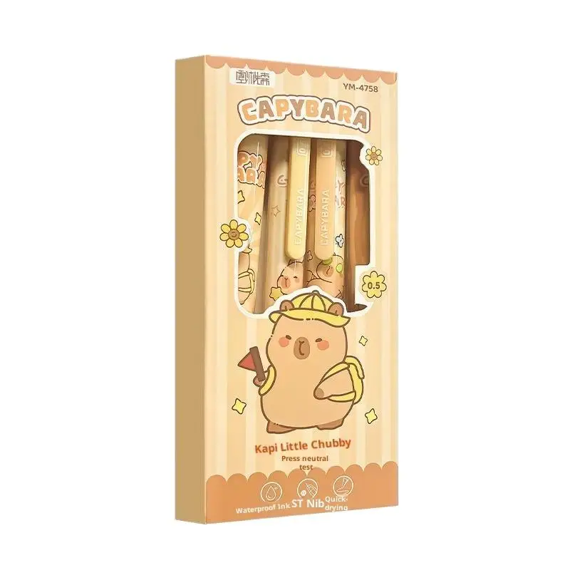 4 pezzi simpatico cartone animato capibara penna gel ad asciugatura rapida penna neutra studente bambini scuola scrittura studente forniture di cancelleria regali