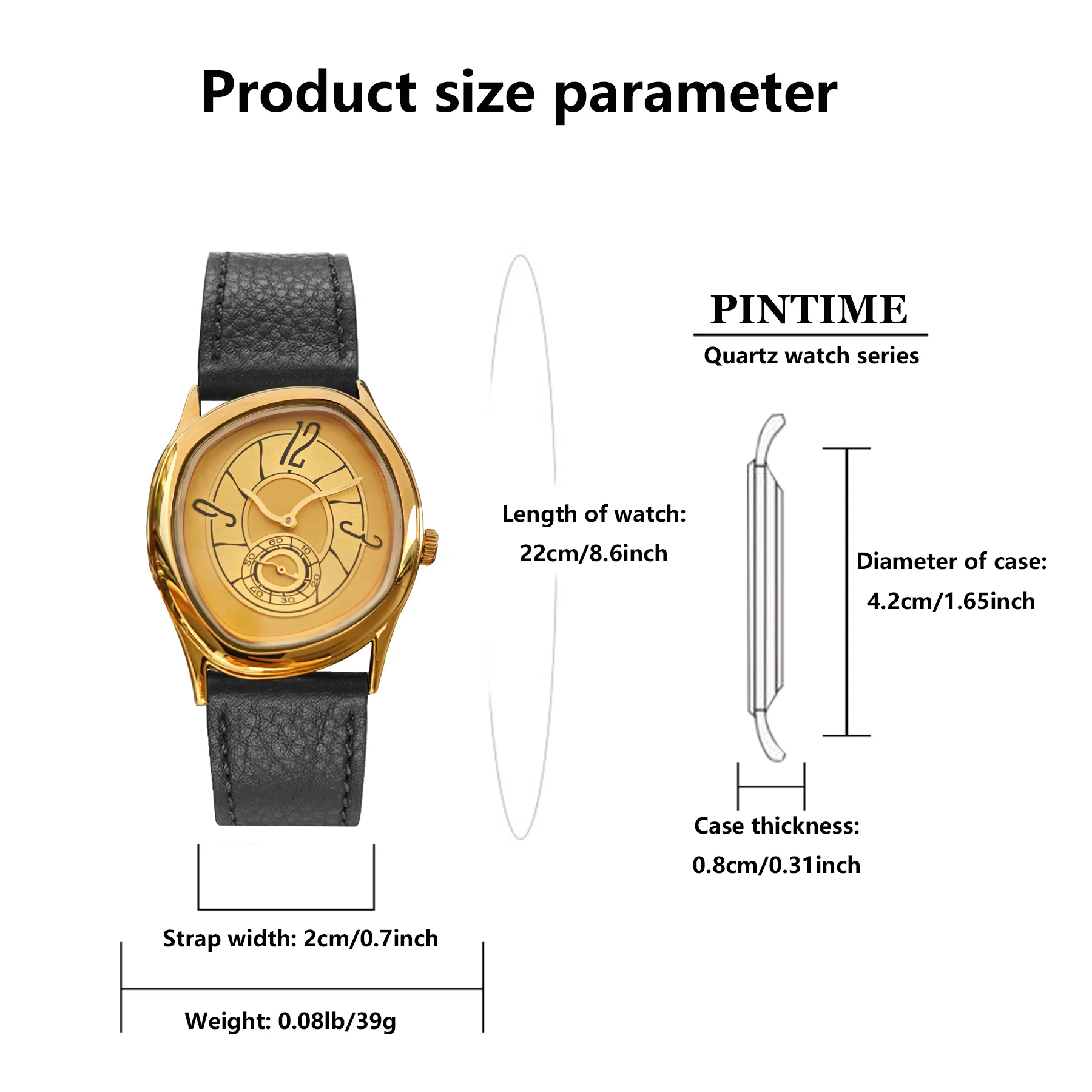Women's Quartz Watches, Unique Distorted Watches, Fashionable and Trendy Designs, Niche-Designed Leather Watch Straps, Water-Res