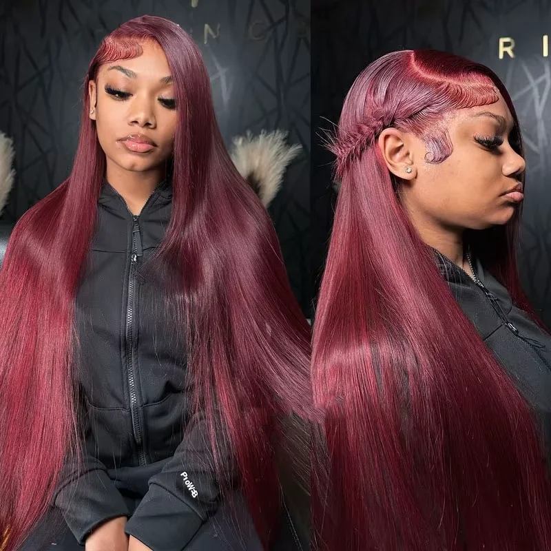 

Бордовый 13x4 HD Парик из натуральных волос на кружеве Прямой красный 13x6 Парики из натуральных волос на кружеве 99J Цветной 230% Парик из человеческих волос 100%