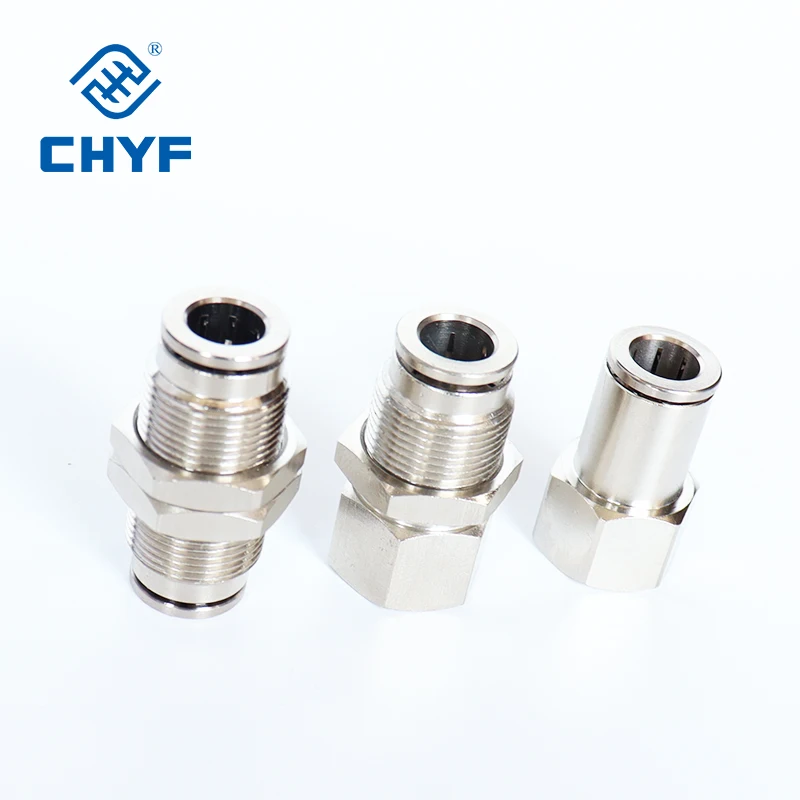 

10 PCS PM TKC series Nickel Plated Brass Pneumatic Plug-in Quick connector Straight through plate Connector