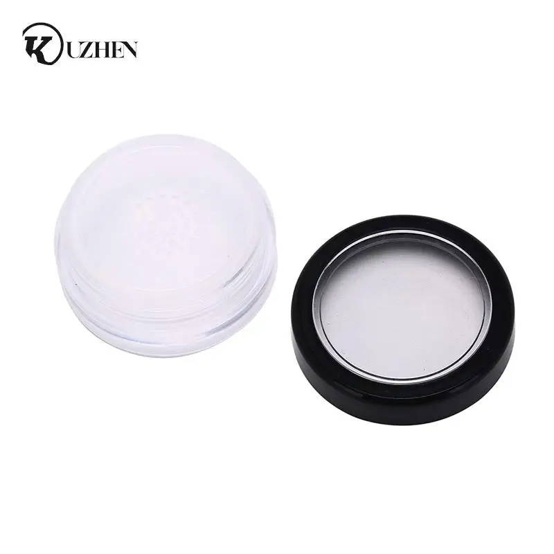 

10g plastic empty loose powder pot with sieve cosmetic makeup jar container