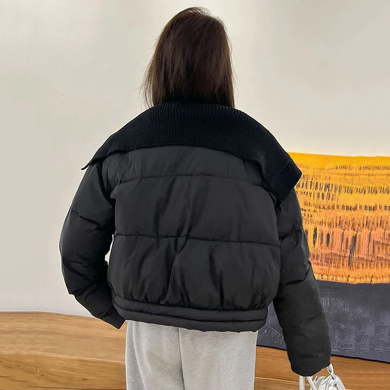 Jaket Parka Wanita Korea Warna Pink Bahan Katun, Mantel Musim Dingin Oversize Tebal Hangat Longgar Model Puffer, Jaket Wanita Polos Modis dengan Ritsleting