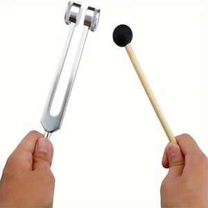 128Hz Tuning Fork  for Sound Therapy Stress Reduction Otoacoustic Emission Testing and Ear Cleaning Tools (Mallet&Wrench Include