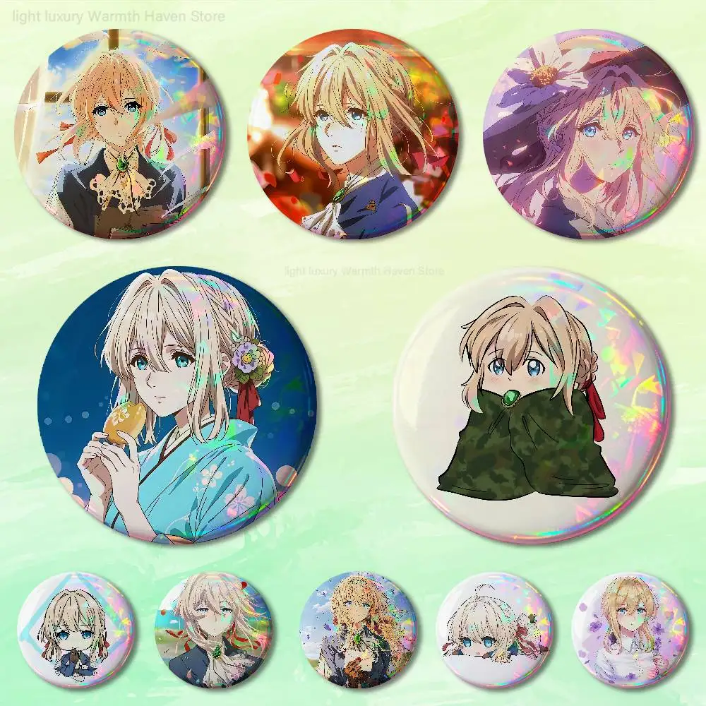 V-Violet E-Evergardens Pins 58mm Cute Cartoon Badge Handmade Brooches for Backpack Accessories