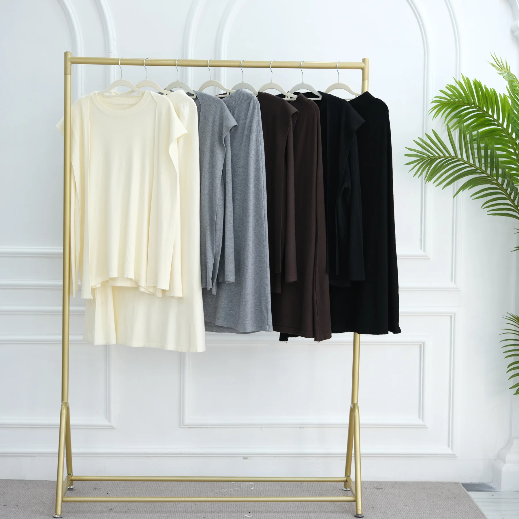 

Autumn Winter Muslim Sets Women Knitted Sweater Tops Pants Women Islam Clothing Tracksuit Arab Robe Abaya Kaftan Dress Outfits