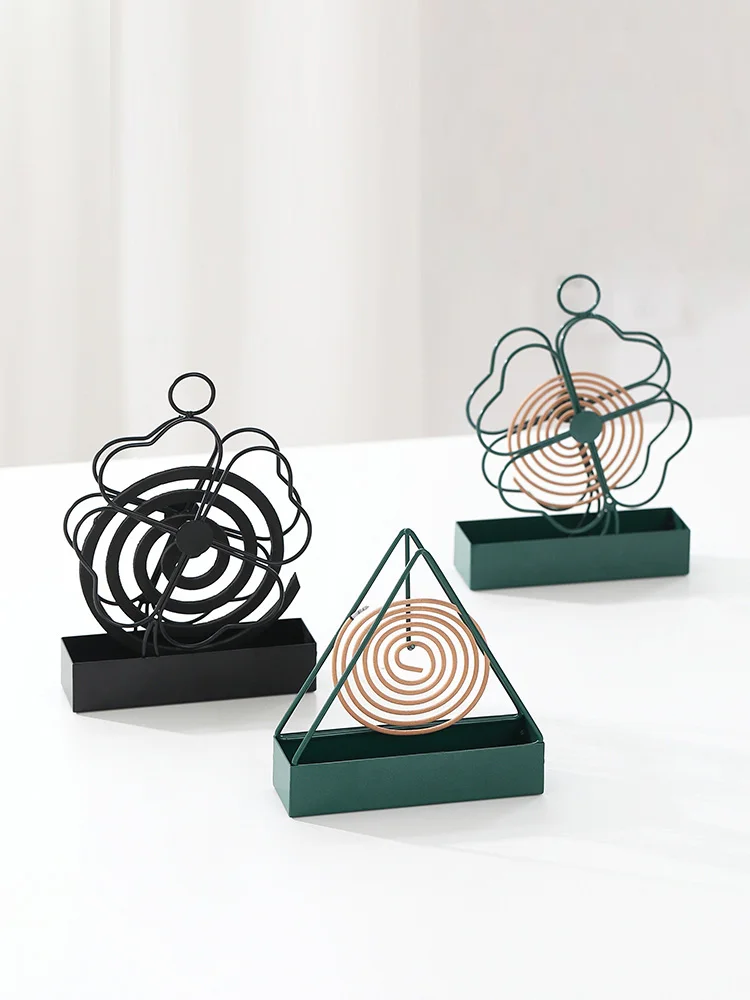 Ins Pop Home Living Room Decoration Metal Anti-Mosquito Spiral Support Mosquito Coil Stand Iron Mosquito-Repellent Incense Rack