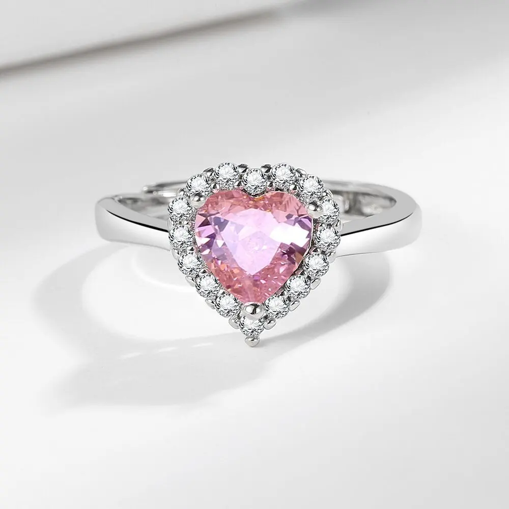 925 Sterling Silve Gorgeous Shiny Stone Pink Zircom Ring For Women Engagement Wedding High Quality Fine Jewelry - view 5