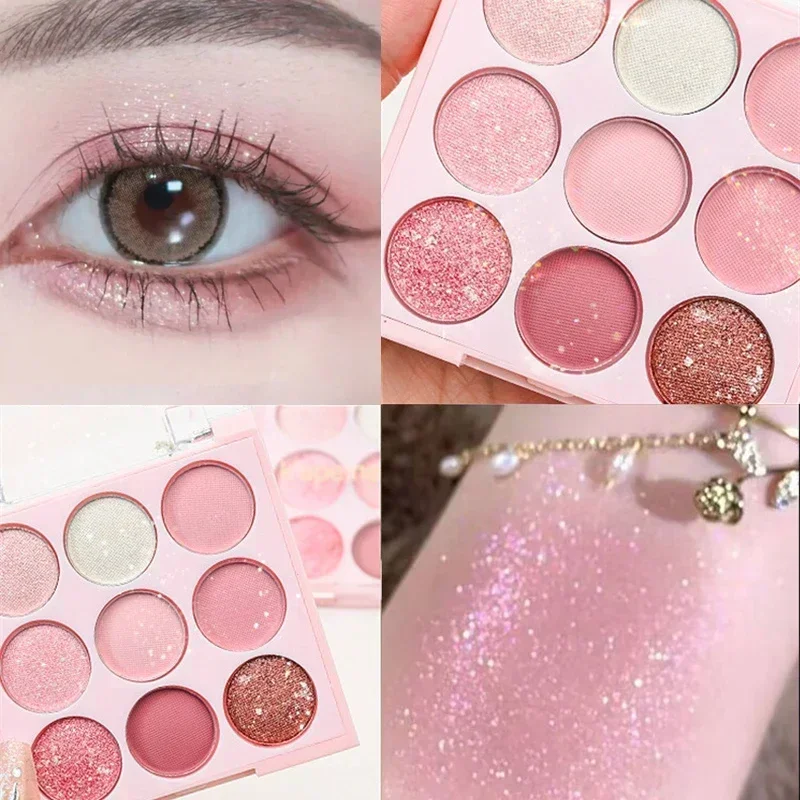 Ice Cream Eyeshadow Palette Glitter Rose Aegyosal Blush Oat Milk Tea Purple Eye Shadows Cool Tone Korean Makeup Women Cosmetics