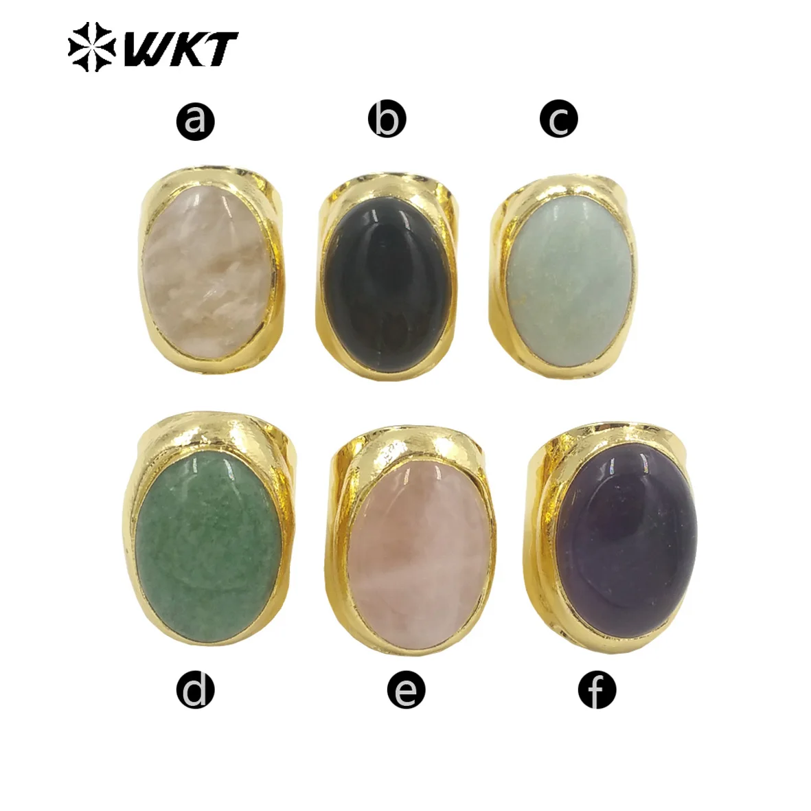 WT-R467 Vintage Palace Neutral Personality Multi-color Optional Gemstone Adjustable Ring Anniversary Gift