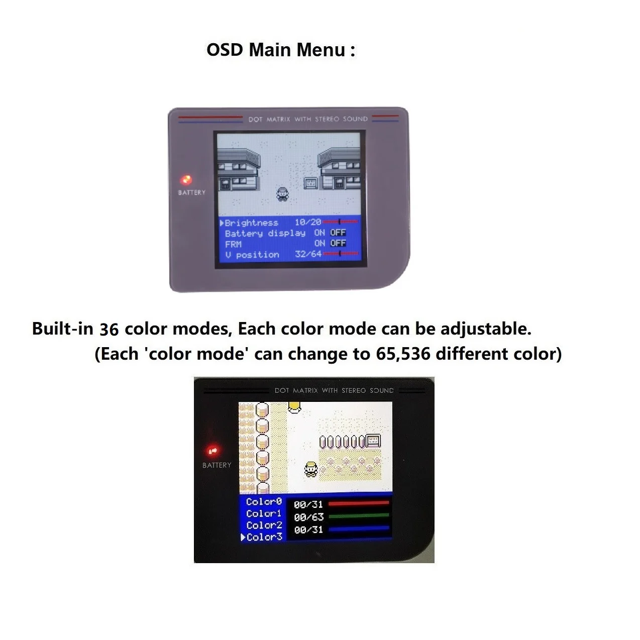 2024 GB DMG RIPS V5 Pro OSD Menu 36 Colorful Models With FRM Function Full Size IPS Backlight LCD For GameBoy DMG GB Console