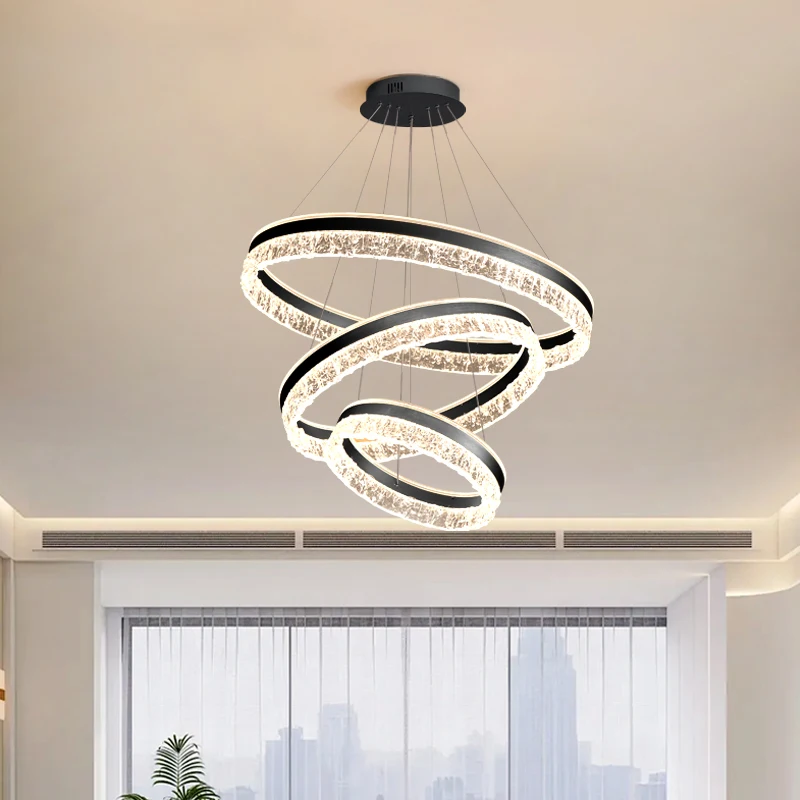 Lampadario di lusso italiano leggero Smart MIJIA acrilico 3 cerchi anello design soggiorno lobby luce