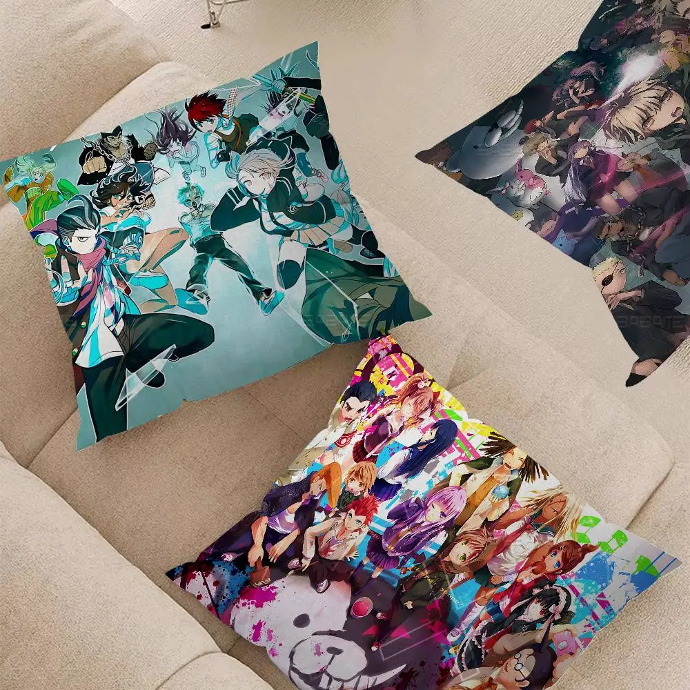 Classic Anime Danganronpa Movie Cushion Cover Pillowcase Upholstery Sofa Throw Pillow Home Decor Pillowcas