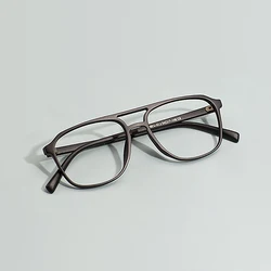 Transparent Square Men Women Lightweight Spectacle Double Bridge Small Full Rim Glasses Frame For Optical Prescription Lenses
