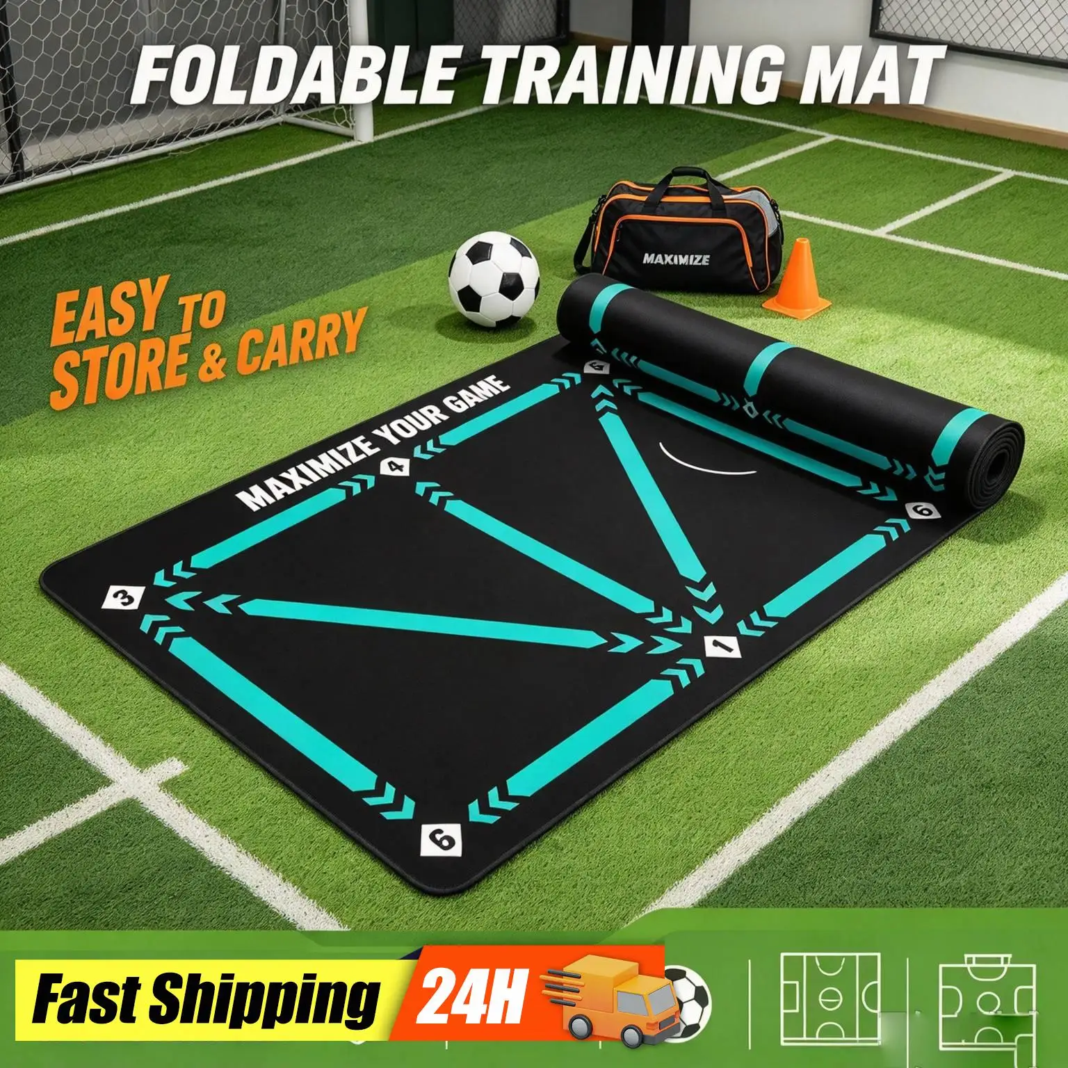 Football Training Mat Non-Slip Dribble Training Mat Wear- Football Footstep Training Rug Indoor Ourdoor Equipment