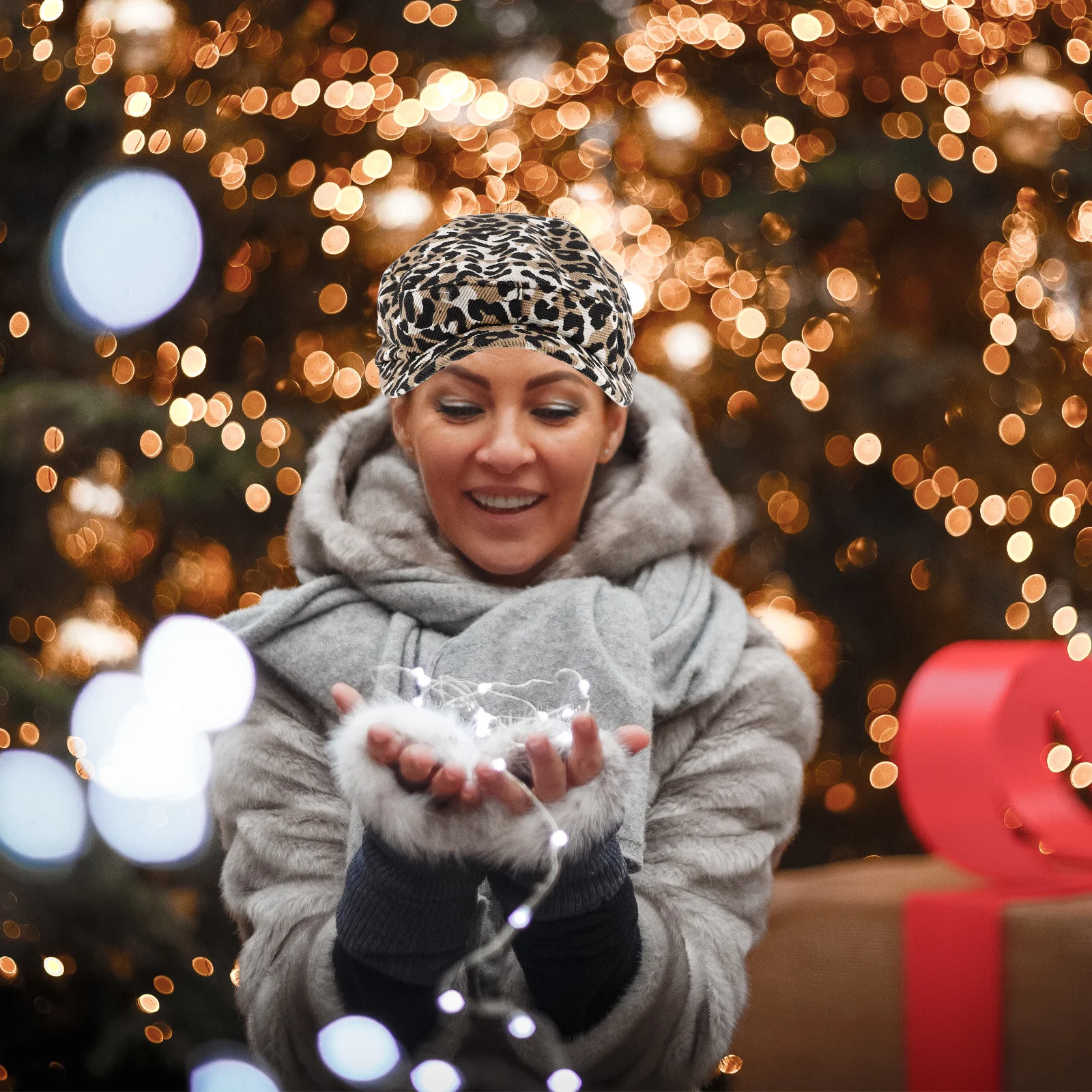 

Leopard Print Beret Hat Adjustable Animal Cheetah Pattern French Driving Artist Cap Women Hat Beret for Women Fancy Dress