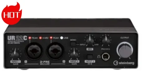 

UR22C USB Audio Interface Sound card Latency-free DSP effects Fast,reliable connectivity for Compose and record anywhere