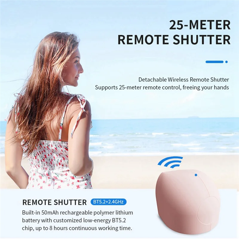 

ABT-Mobile Phone Camera Aid With Remote Control Anti-Shake Wireless Charging Rotatable Clamp For Versatile Shooting D