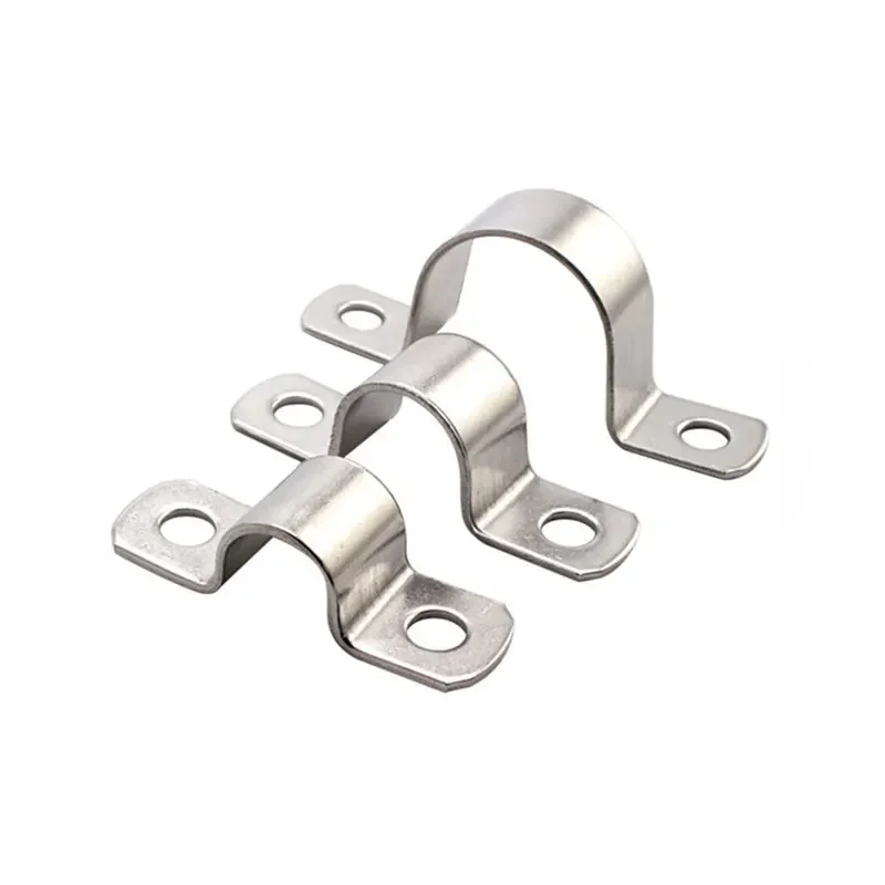 Thickened U-Tube Strap Saddle Clamp Stainless Steel Horseback Wire Throat HoopCable Fastener Clips Applicable To Pipe OD 8-300mm