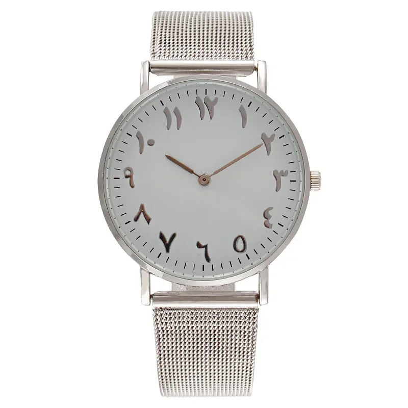 Luxury Fashion Design Arabic Watch Women Watches Rose Gold Stainless Steel Quartz Wristwatch Ladies Watches Clock Montre Femme